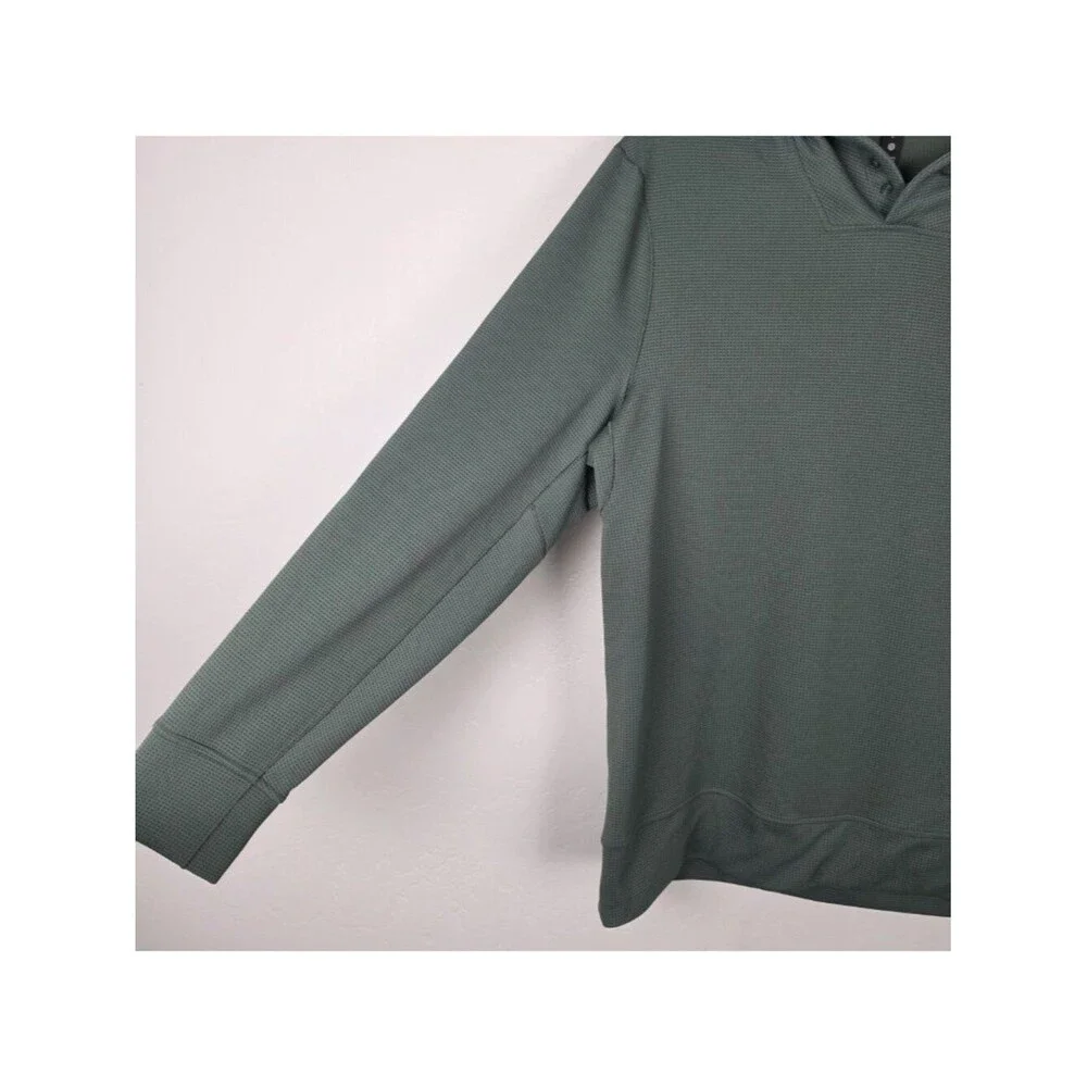 Lululemon Shift Stitch Hoodie Waffle Knit Pullover Green Size L